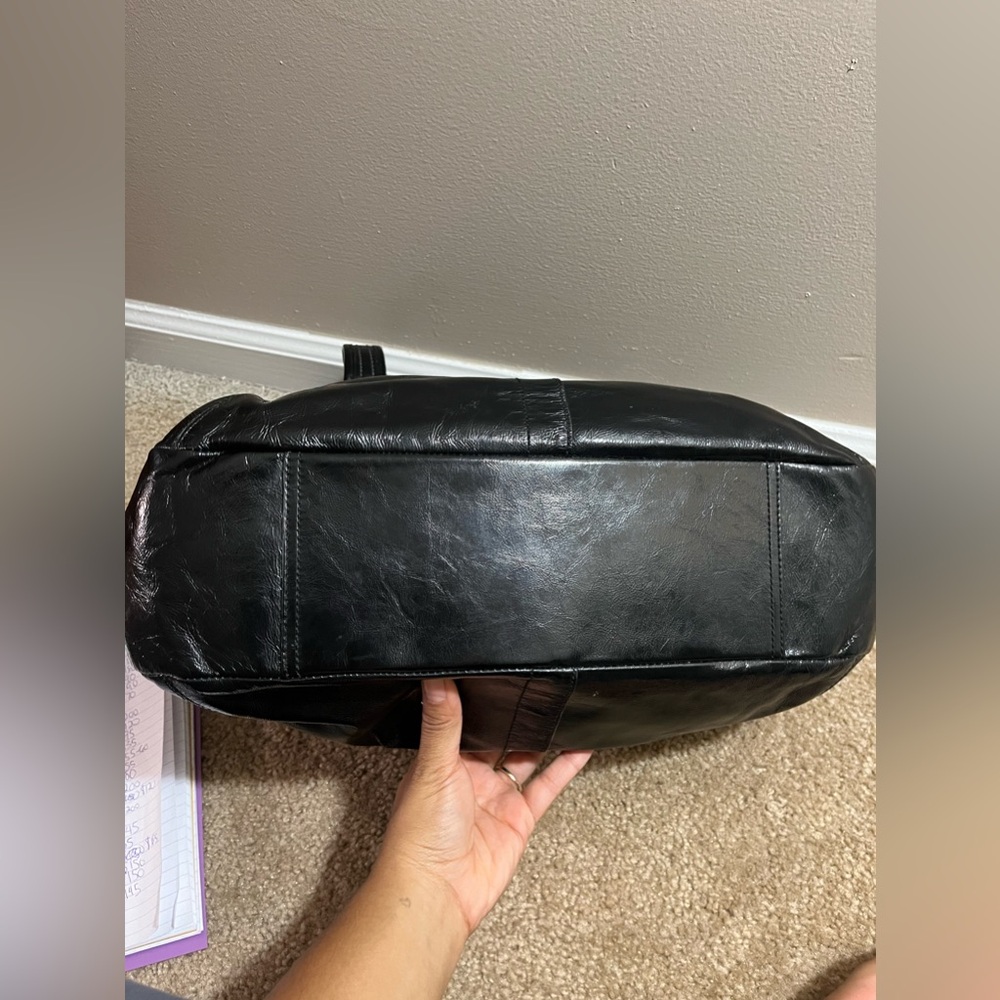 Coach Ergo Patent Leather Black Kisslock Leather Shoulder Bag Purse 12520 - Picture 3 of 9
